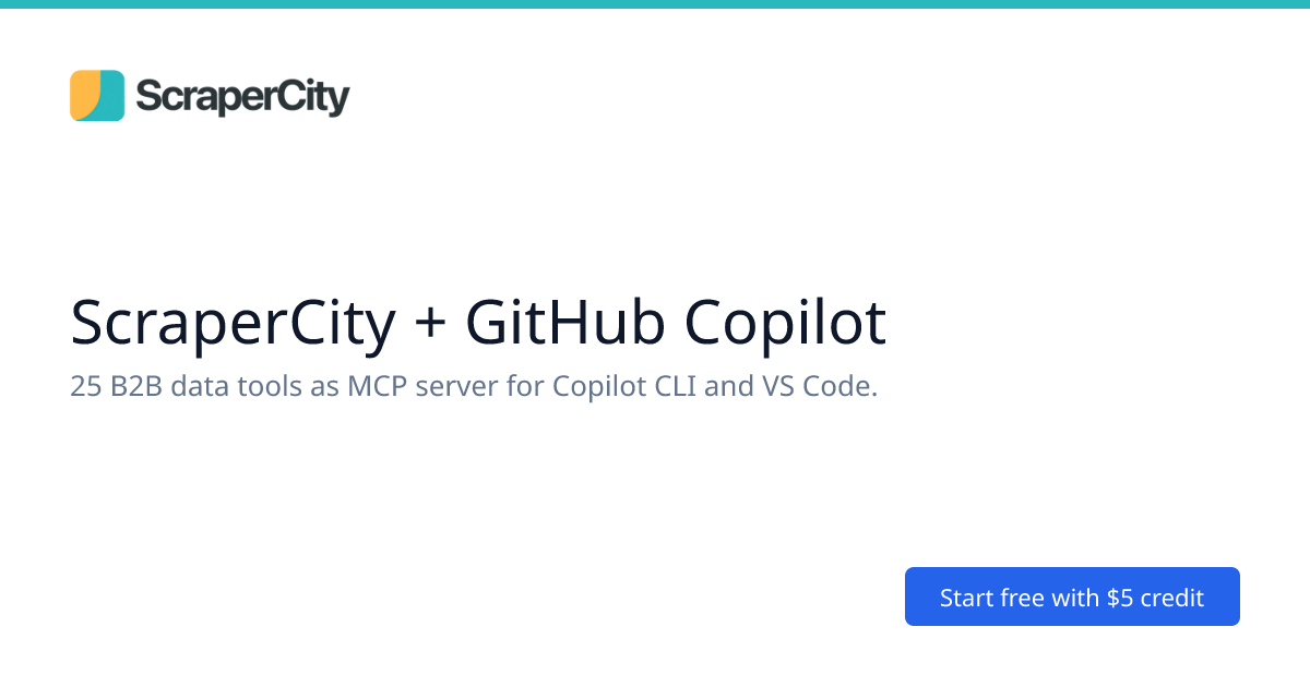 ScraperCity + GitHub Copilot - B2B Scraping Tools for Copilot CLI ...
